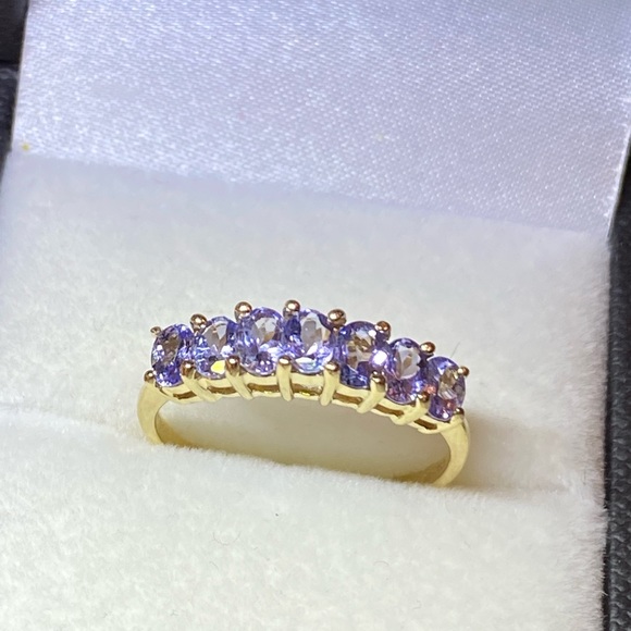 Clyde Duneier Tanzanite 14K Yellow Gold Band Ring - Picture 3 of 12